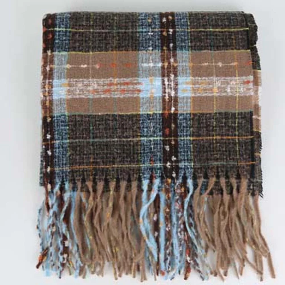 Подарки, мягкий клетчатый вязаный шарф, классический морозостойкий длинный шейный платок с кисточками, корейский стиль, однотонный женский утолщенный шарф, Новый год 
Подарки, мягкий клетчатый вязаный шарф, классический морозостойкий длинный шейный платок с кисточками, корейский стиль, однотонный женский утолщенный шарф, Новый год