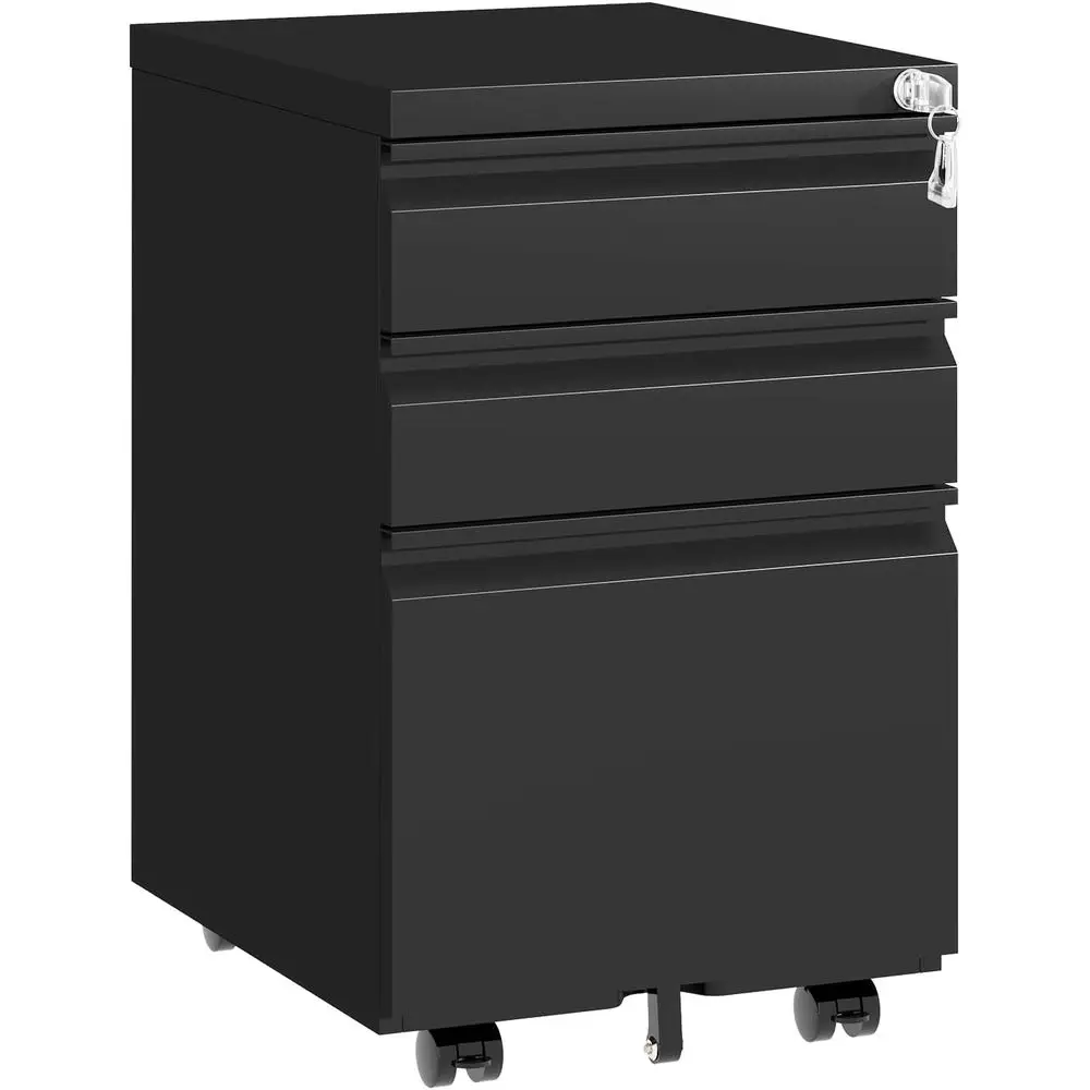 Under Desk Rolling Storage Cabinet with Lock, Mobile Steel File Cabinet on Wheels, Fully Assembled, Black
Under Desk Rolling Storage Cabinet with Lock, Mobile Steel File Cabinet on Wheels, Fully Assembled, Black