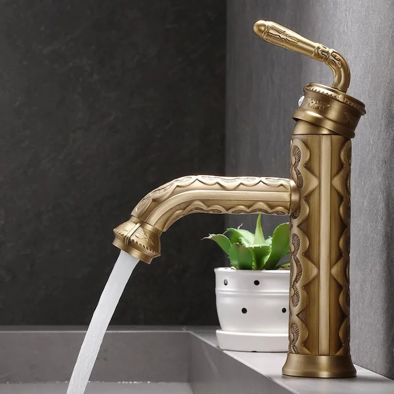 Antique Carved Bathroom Faucet Brass Basin Faucet Bathroom Basin Faucet Copper Tap Rotate Hot & Cold Water Mixer Tap Crane
Antique Carved Bathroom Faucet Brass Basin Faucet Bathroom Basin Faucet Copper Tap Rotate Hot & Cold Water Mixer Tap Crane
