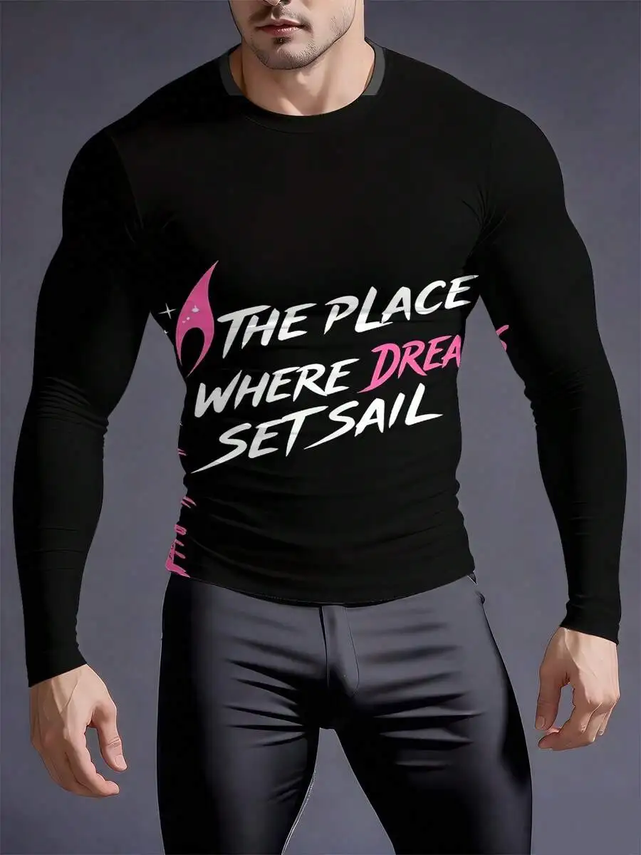 Mens Crew Neck Long Sleeve Compression Shirt With Graphic Print
Mens Crew Neck Long Sleeve Compression Shirt With Graphic Print