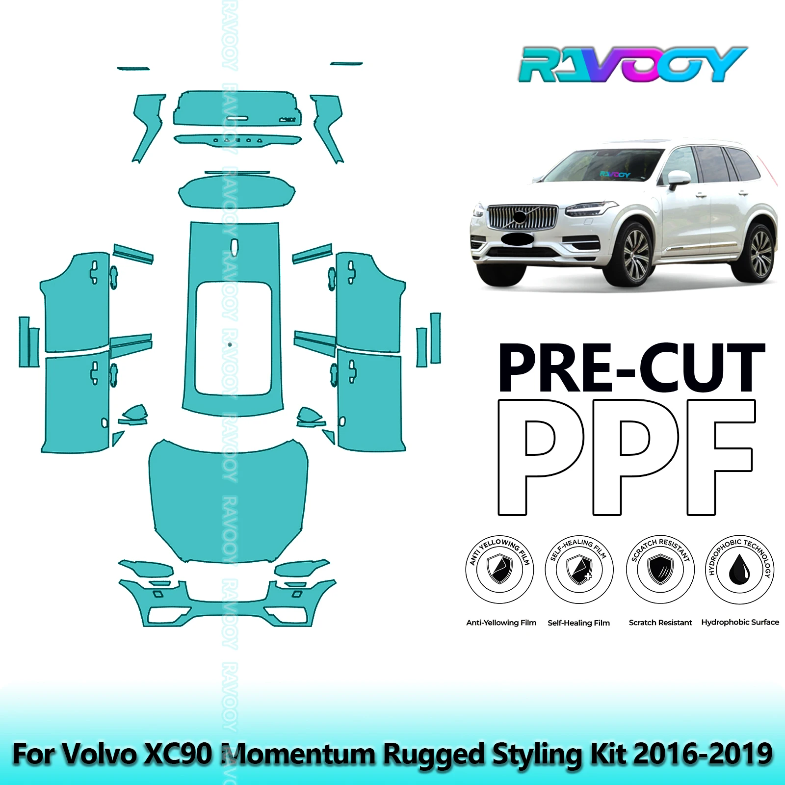 Car Precut Paint Protection Film Full Vehicle Anti-scratch Exterior TPU PPF For Volvo XC90 Momentum Rugged Styling Kit 2016-2019
Car Precut Paint Protection Film Full Vehicle Anti-scratch Exterior TPU PPF For Volvo XC90 Momentum Rugged Styling Kit 2016-2019