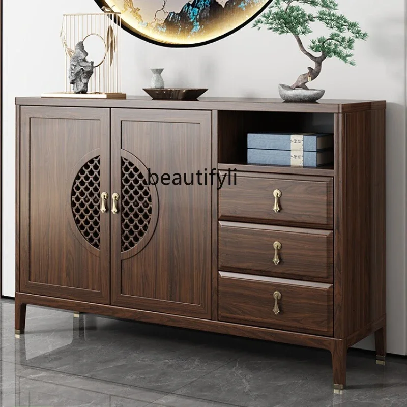 D80 New Chinese-style side cabinet, ebony wood integrated storage against the wall, solid wood porch cabinet
D80 New Chinese-style side cabinet, ebony wood integrated storage against the wall, solid wood porch cabinet