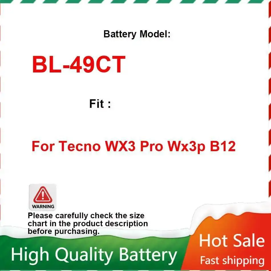 5000Mah Mobile Phone Battery Good Low-Temperature Performance BL-49CT For Tecno WX3 Pro Wx3p B12
5000Mah Mobile Phone Battery Good Low-Temperature Performance BL-49CT For Tecno WX3 Pro Wx3p B12
