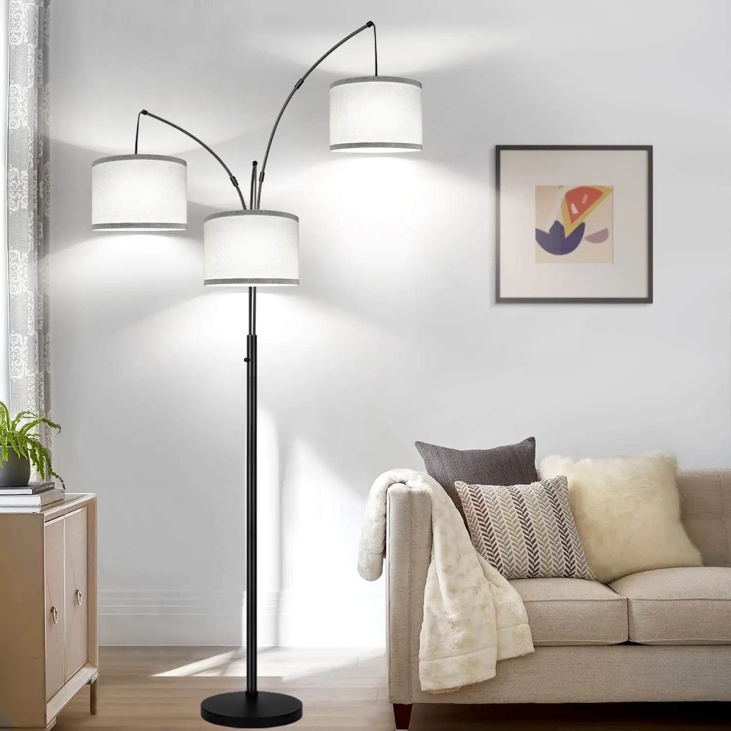 Modern Tall Standing Tree Lamp with Gray Linen Shade & Heavy Base, Large Floor Lamp for Bedroom Office
Modern Tall Standing Tree Lamp with Gray Linen Shade & Heavy Base, Large Floor Lamp for Bedroom Office