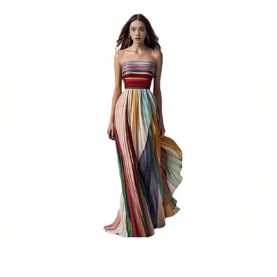 Strapless Colorful Pleated Floor-Length Prom Dress Elegant Gown
Strapless Colorful Pleated Floor-Length Prom Dress Elegant Gown