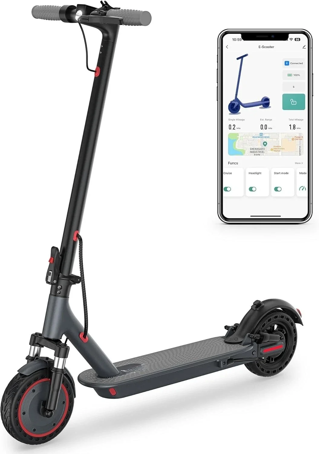 8.5inch Solid Tire Electric Scooter 10.5Ah Powerful Battery 19mph APP Smart Control Scooter 23miles Max Range Double shock absorption for Adult
8.5inch Solid Tire Electric Scooter 10.5Ah Powerful Battery 19mph APP Smart Control Scooter 23miles Max Range Double shock absorption for Adult