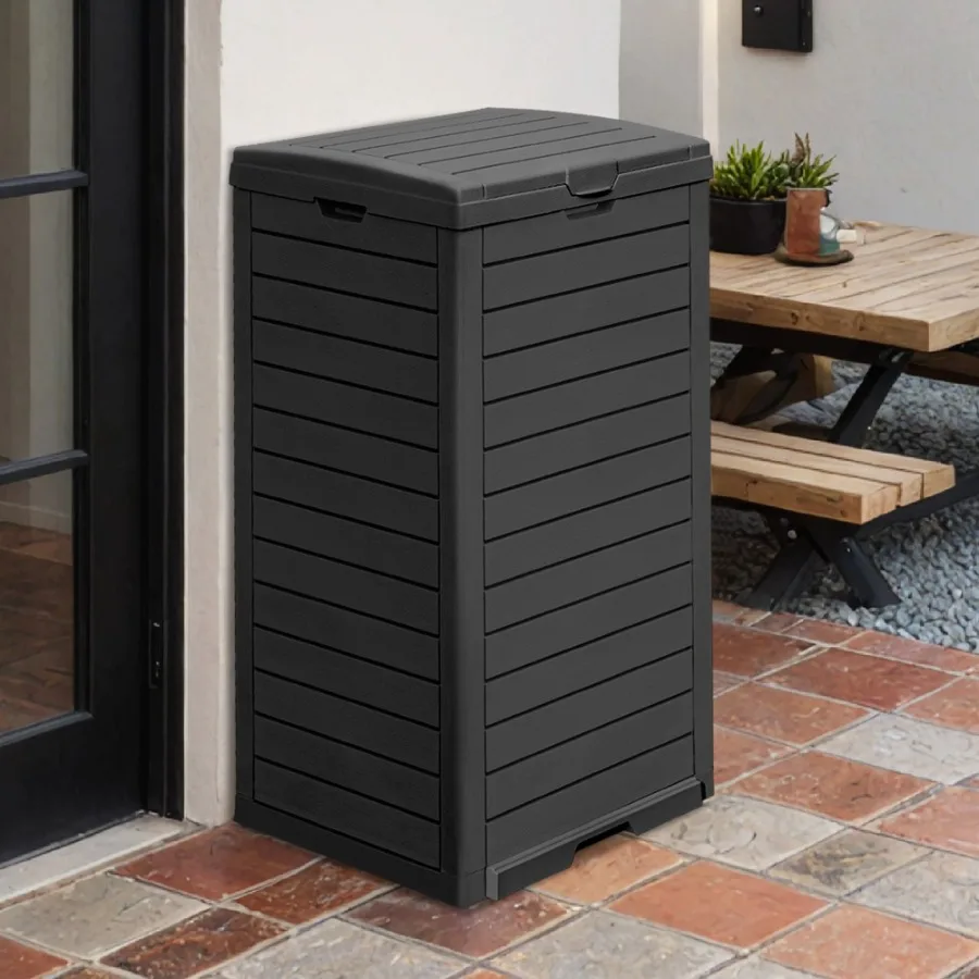 31 Gallon Large Outdoor Trash Bin with Waterproof Resin Construction, Secure Lid Built-in Drip Tray, Black Waste Container for
31 Gallon Large Outdoor Trash Bin with Waterproof Resin Construction, Secure Lid Built-in Drip Tray, Black Waste Container for
