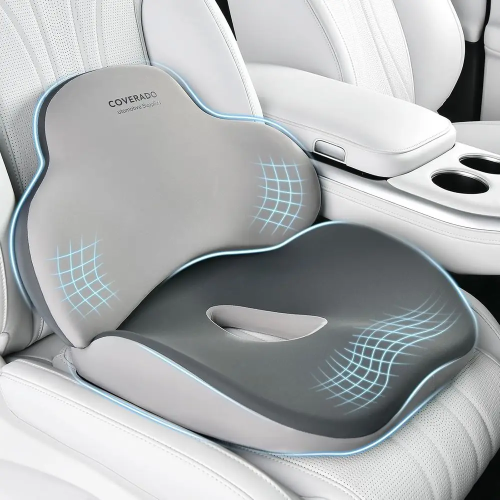 Memory Foam Ergonomic Car Seat Cushion with Lumbar Support for Sciatica, Tailbone, and Back Pain Relief
Memory Foam Ergonomic Car Seat Cushion with Lumbar Support for Sciatica, Tailbone, and Back Pain Relief
