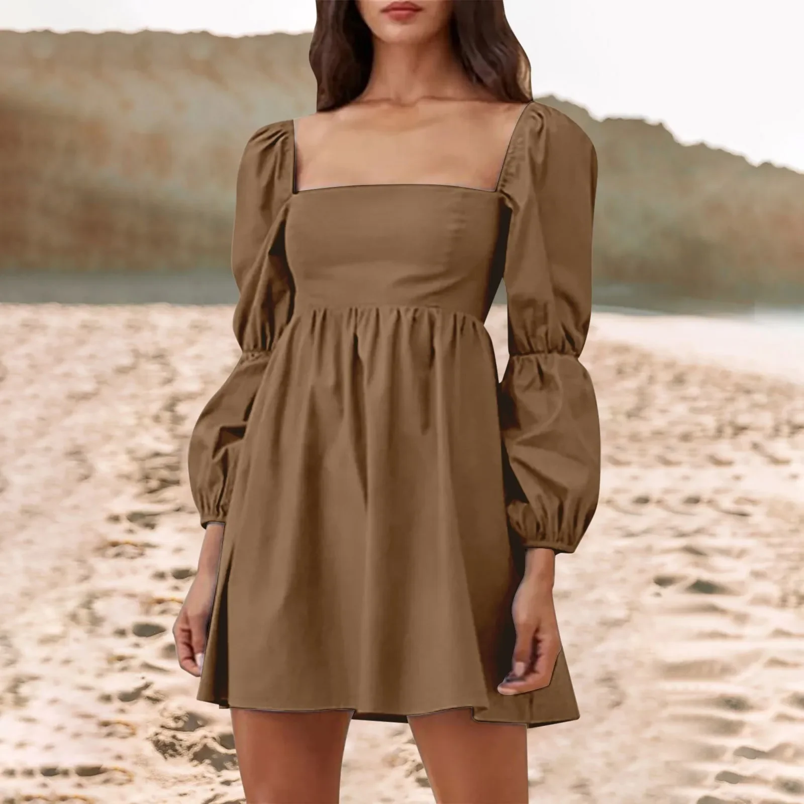 Dresses For Women 2024 Gothic Clothes Square Neck Solid Color Mini Dress Back Shirred Long Double Puff Sleeve Dress Halloween
Dresses For Women 2024 Gothic Clothes Square Neck Solid Color Mini Dress Back Shirred Long Double Puff Sleeve Dress Halloween