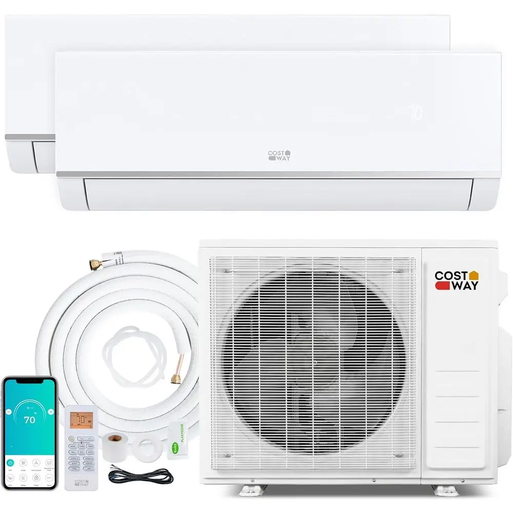 20K BTU Dual Zone Mini Split AC/Heat Pump System, 23 SEER, 9000 BTU x 2, Pre-Charged Line Set, 208/230V
20K BTU Dual Zone Mini Split AC/Heat Pump System, 23 SEER, 9000 BTU x 2, Pre-Charged Line Set, 208/230V