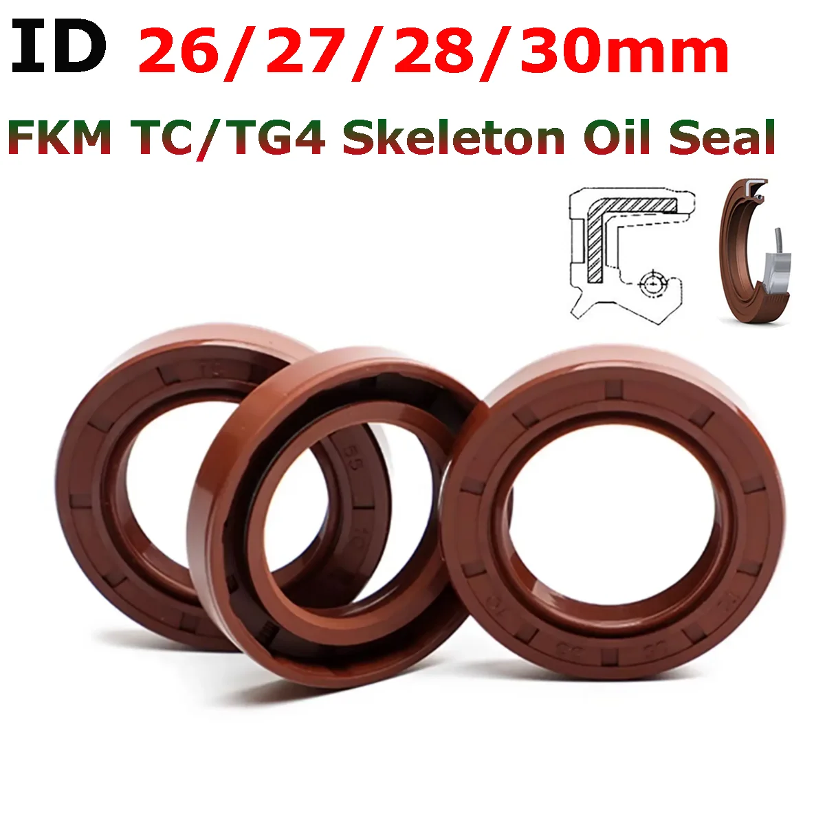 2pcs ID 26mm 27mm 28mm 30mm FKM TC/FB/TG4 Skeleton Oil Seal Rings Fluoro Rubber Double Lip Seal Gasket For Rotation Shaft
2pcs ID 26mm 27mm 28mm 30mm FKM TC/FB/TG4 Skeleton Oil Seal Rings Fluoro Rubber Double Lip Seal Gasket For Rotation Shaft