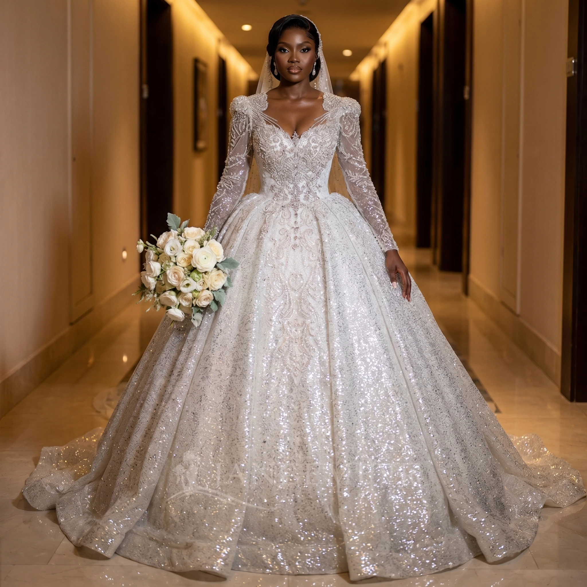 Customized Wedding Dresses Sequins Bridal Ball Gowns O-Neck Long Sleeves Court Train Princess Bride Dress فساتين حفلا
Customized Wedding Dresses Sequins Bridal Ball Gowns O-Neck Long Sleeves Court Train Princess Bride Dress فساتين حفلا