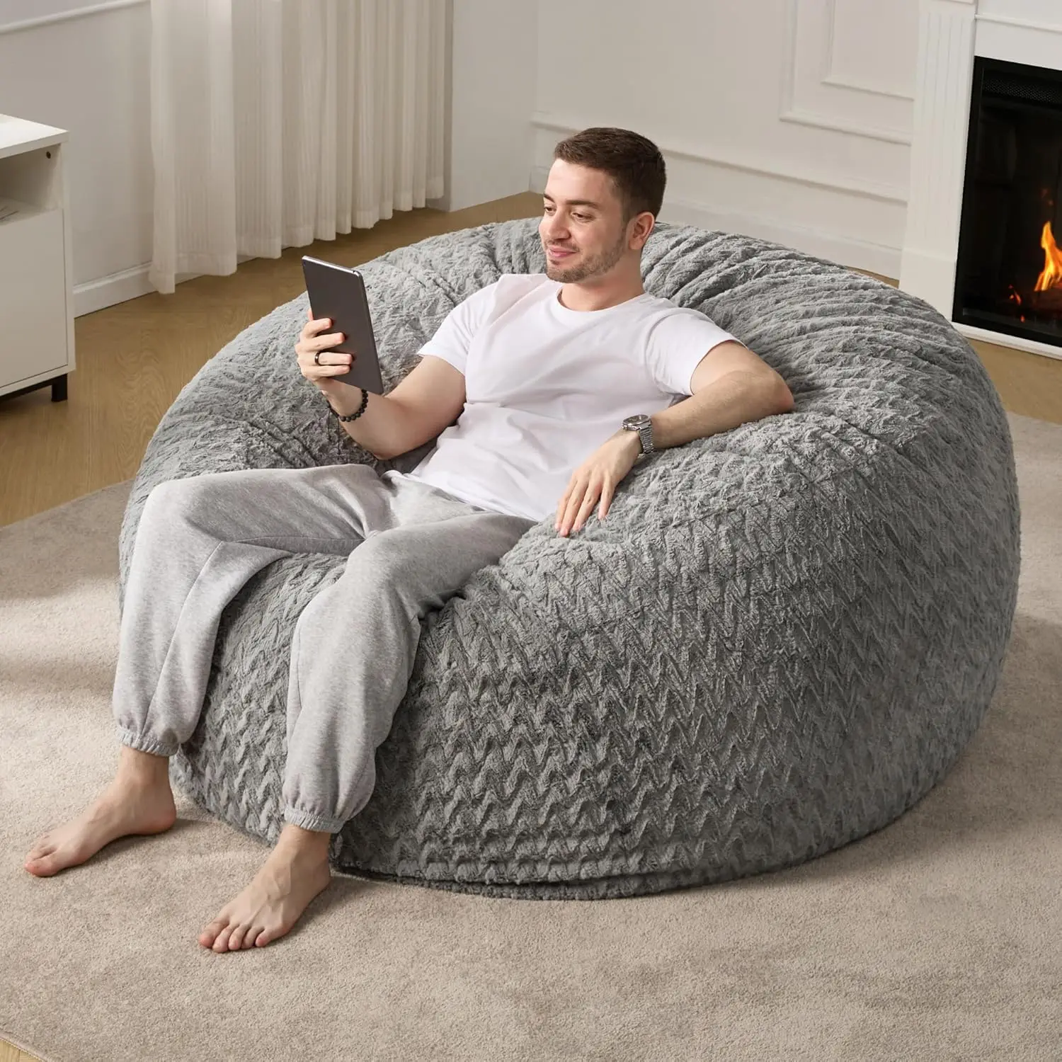 5ft Bean Bag Chairs For Adults Large Beanbag Chair With Chevron Plush Fur Cover Big Bean Bag Chair For Living Room, Customized
5ft Bean Bag Chairs For Adults Large Beanbag Chair With Chevron Plush Fur Cover Big Bean Bag Chair For Living Room, Customized