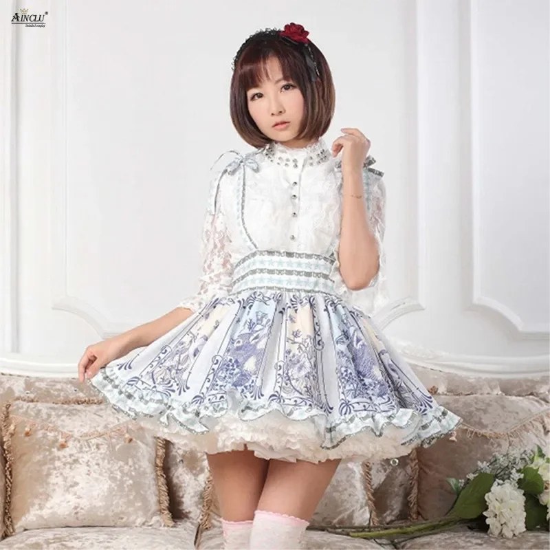 Romantic Above Knee, Mini Lolita Suspender Skirts Womens Blue Polyester Lace Animal Print Sweet Fresh Ball Gown Lolita Skirts
Romantic Above Knee, Mini Lolita Suspender Skirts Womens Blue Polyester Lace Animal Print Sweet Fresh Ball Gown Lolita Skirts