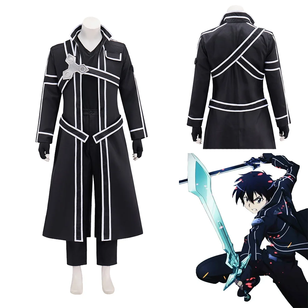 Аниме Меч Кирито Казуто Киригая Косплей Костюм Черная Одежда Казуто Куртка Рубашка Брюки Тренч Униформа Необычный Костюм Для Мужчин
Аниме Меч Кирито Казуто Киригая Косплей Костюм Черная Одежда Казуто Куртка Рубашка Брюки Тренч Униформа Необычный Костюм Для Мужчин