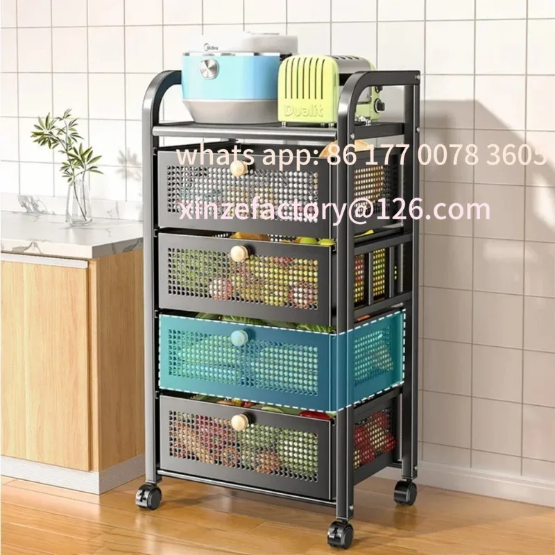 Customizable Kitchen Shelf With Drawer Multifunctional Storage Rack Fruits Vegetables Storage Cart Organizer With Wheels Bar
Customizable Kitchen Shelf With Drawer Multifunctional Storage Rack Fruits Vegetables Storage Cart Organizer With Wheels Bar