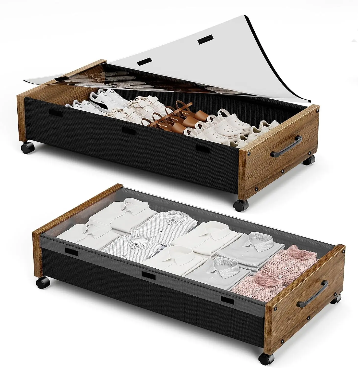 Деревянное хранилище под кроватью с колесиками, съемные ящики с крышкой для одежды и обуви в спальне или гостиной (орехово-коричневый-2 упаковки)
Деревянное хранилище под кроватью с колесиками, съемные ящики с крышкой для одежды и обуви в спальне или гостиной (орехово-коричневый-2 упаковки)