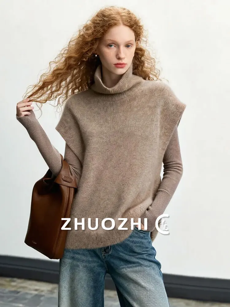 Вязаный свитер ZhuoZhi Lazy с высоким воротником, новинка зимы 2025, повседневный теплый жилет для многослойных образов, мягкий, в французском стиле, свободный крой
Вязаный свитер ZhuoZhi Lazy с высоким воротником, новинка зимы 2025, повседневный теплый жилет для многослойных образов, мягкий, в французском стиле, свободный крой