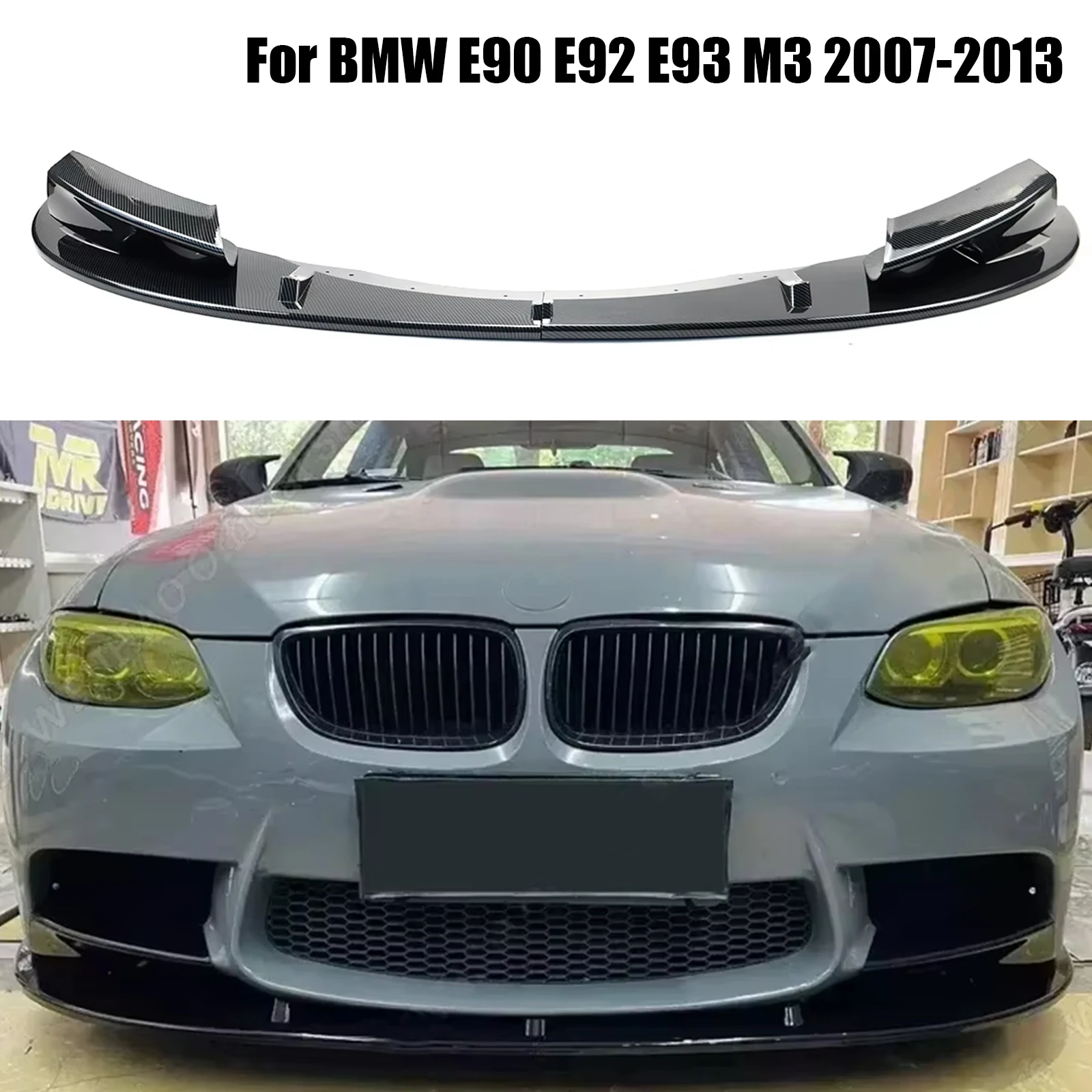For BMW E90 E92 E93 M3 2007-2013 Car Front Bumper Lip Splitter Spoiler Diffuser Protector Guard Glossy Black Carbon Fiber Look
For BMW E90 E92 E93 M3 2007-2013 Car Front Bumper Lip Splitter Spoiler Diffuser Protector Guard Glossy Black Carbon Fiber Look