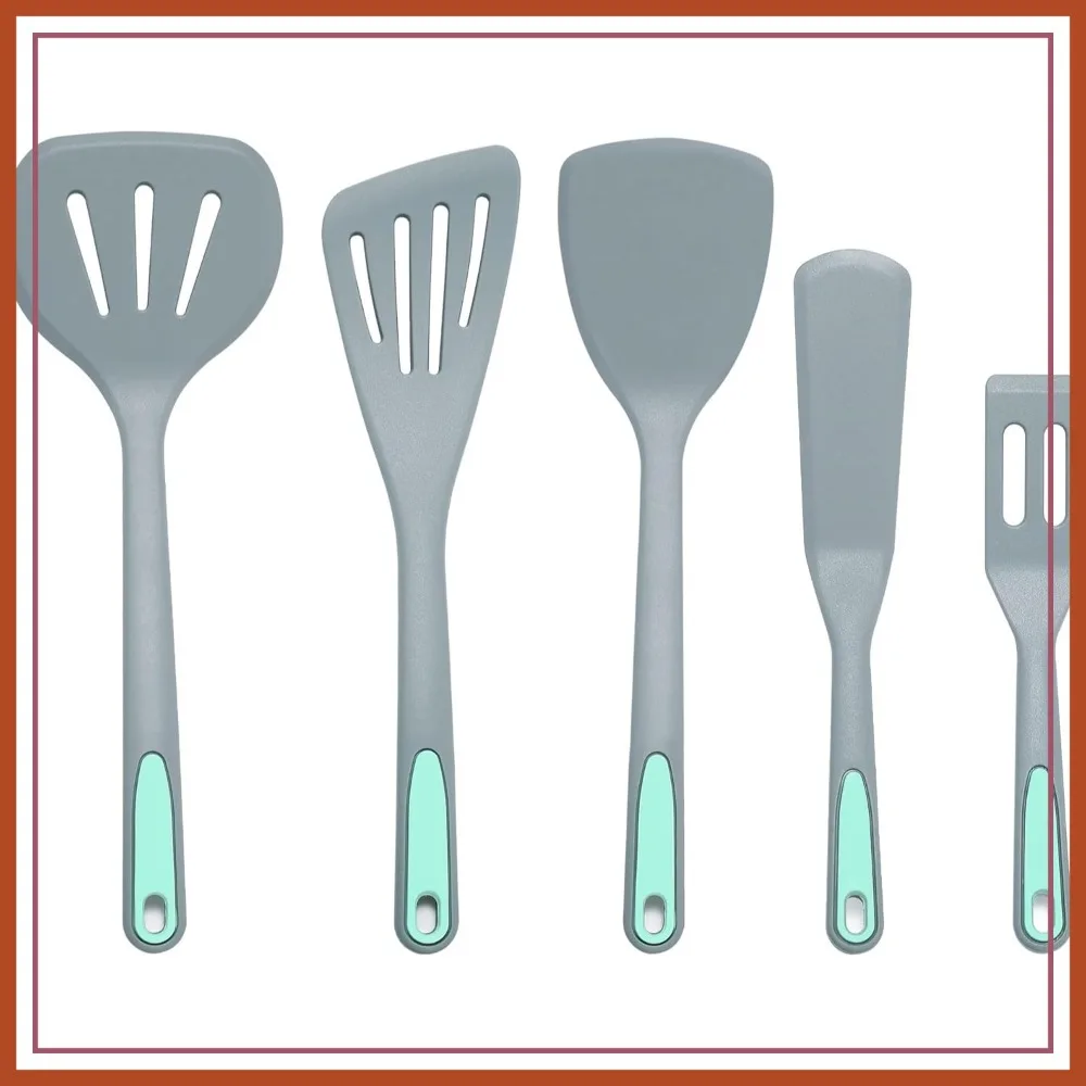5 Pieces Silicone Spatula Set, Non-Stick Heat Resistant Turner for Fish Egg Pancake, Dishwasher Safe, Light Grey
5 Pieces Silicone Spatula Set, Non-Stick Heat Resistant Turner for Fish Egg Pancake, Dishwasher Safe, Light Grey
