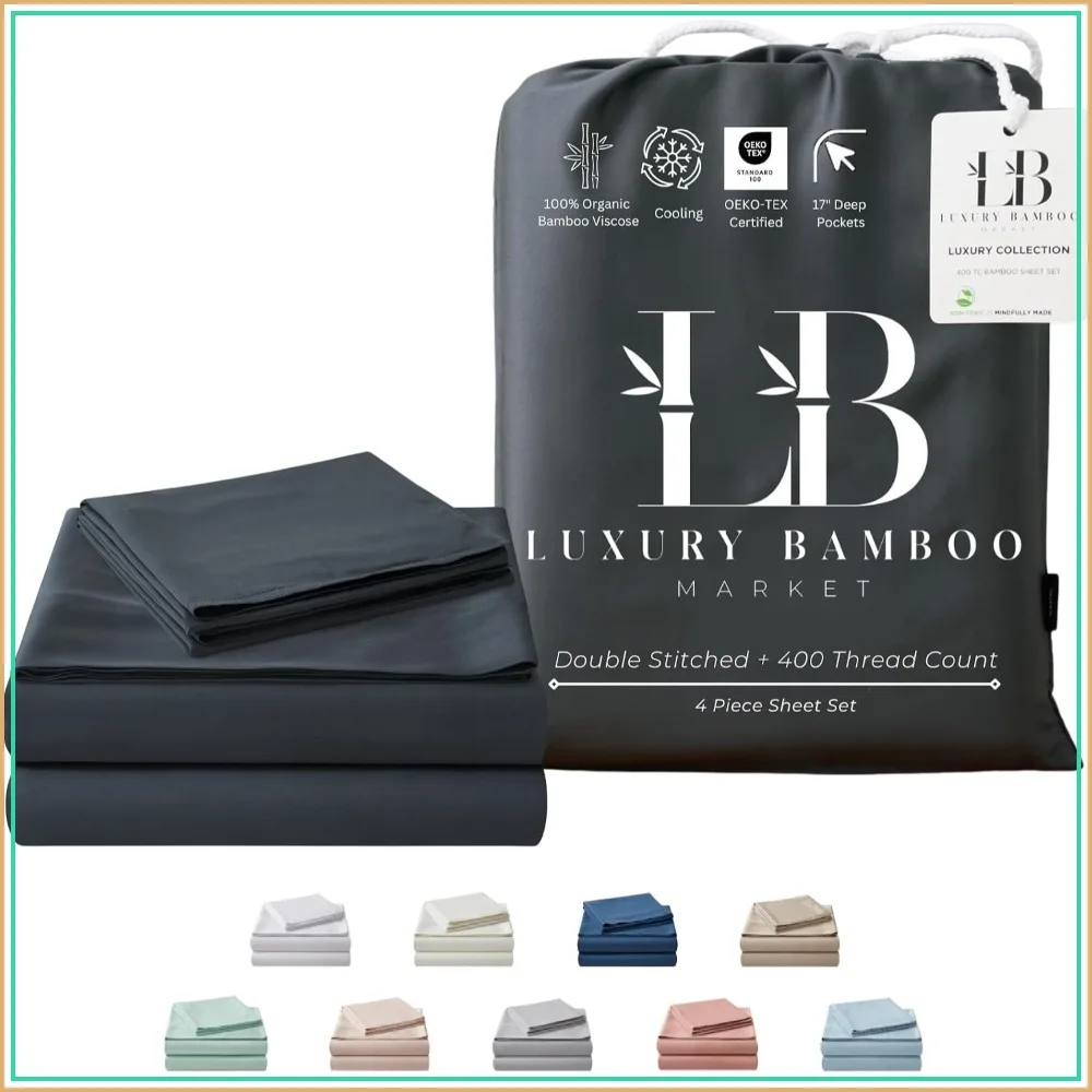 Ultra-Soft Bamboo Queen Sheet Set | Cooling & Deep Pocket | Charcoal Grey
Ultra-Soft Bamboo Queen Sheet Set | Cooling & Deep Pocket | Charcoal Grey