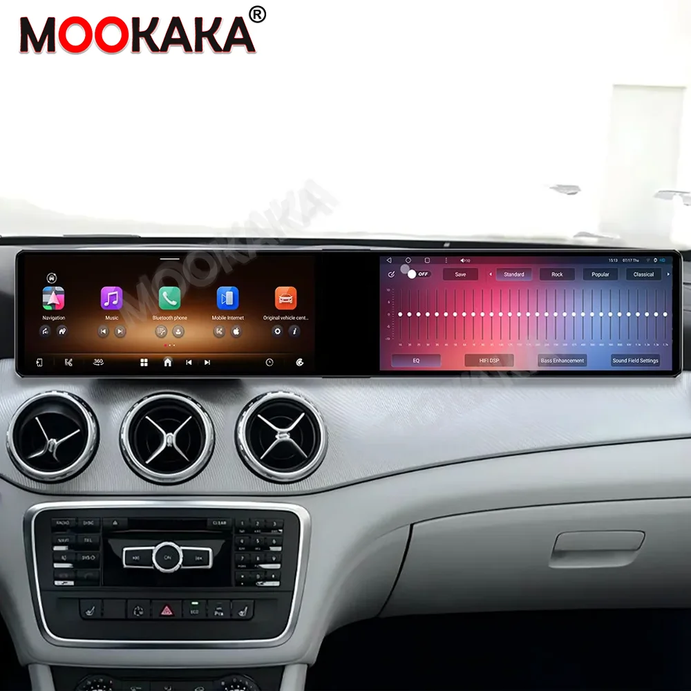 24,6-дюймовый двойной экран для Mercedes Benz GLA X156 2013-2015, автомагнитола с CarPlay, мультимедийный проигрыватель, Android, GPS-навигация, DSP
24,6-дюймовый двойной экран для Mercedes Benz GLA X156 2013-2015, автомагнитола с CarPlay, мультимедийный проигрыватель, Android, GPS-навигация, DSP