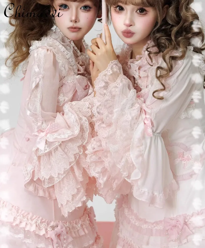 Original Sweet Pearl Ribbon Princess Sleeve Shirt New Spring/Summer Lolita Long Sleeve Cute Girl Princess Blouse Innerwear
Original Sweet Pearl Ribbon Princess Sleeve Shirt New Spring/Summer Lolita Long Sleeve Cute Girl Princess Blouse Innerwear