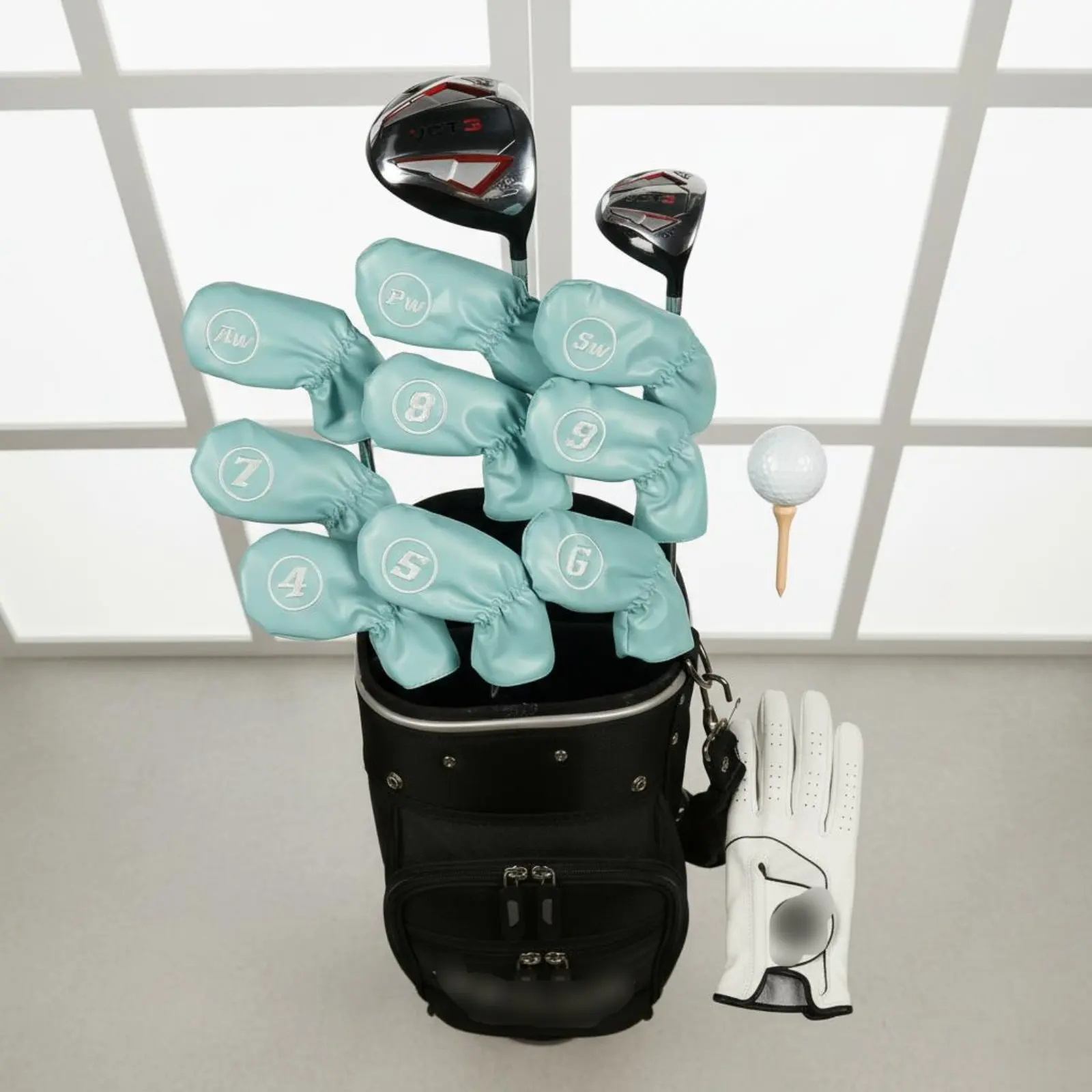 9 Pieces Links Iron Headcover Set Scuff Protection Numbered Iron Protectors PU Leather Links Club Protectors Embroidered Numbers
9 Pieces Links Iron Headcover Set Scuff Protection Numbered Iron Protectors PU Leather Links Club Protectors Embroidered Numbers