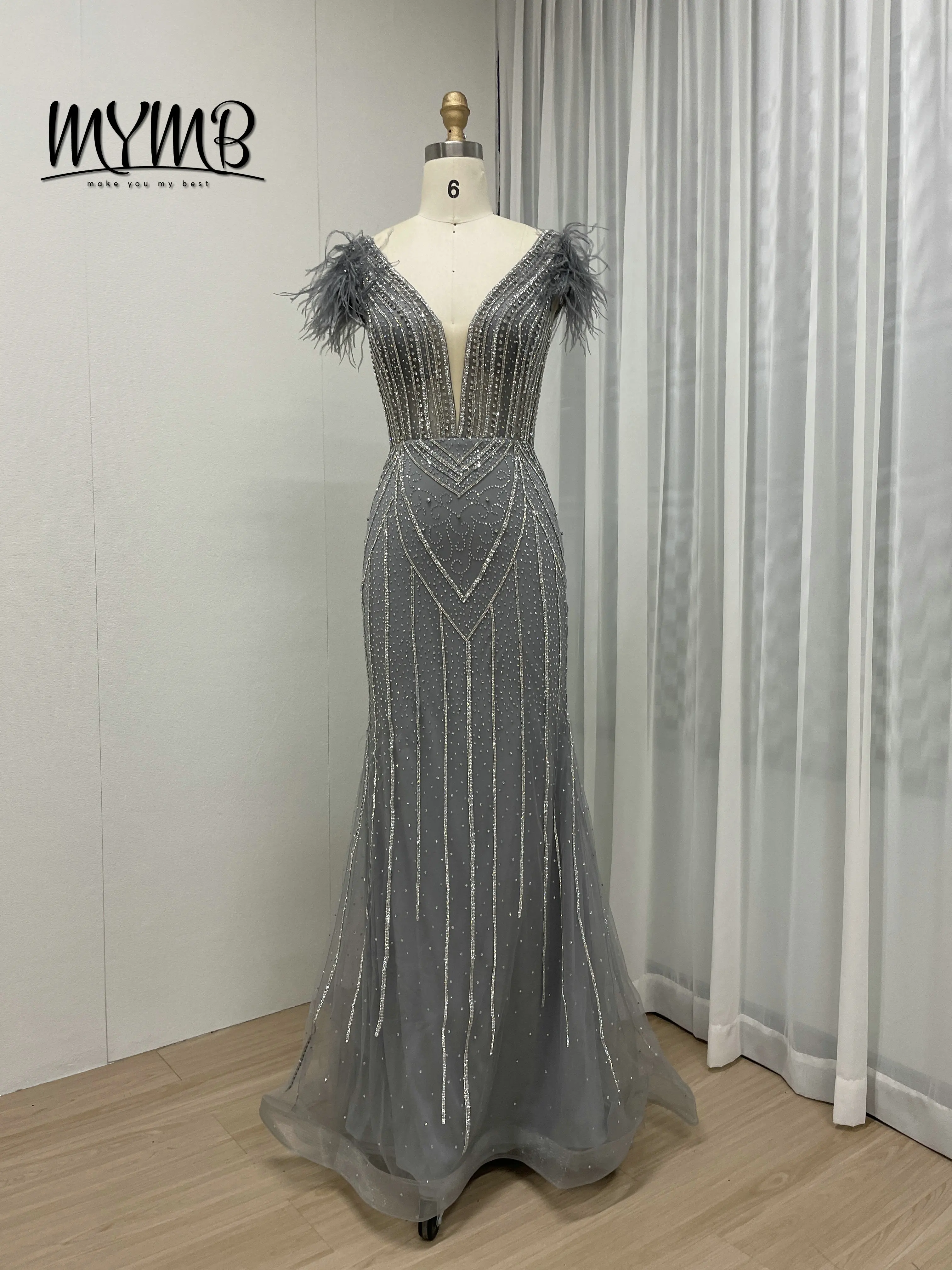MYMB Sexy Newest Design Luxurious Feather Shining Sequin Beading Embroidered Mermaid Prom Evening Dresses Gown For Party MB40257
MYMB Sexy Newest Design Luxurious Feather Shining Sequin Beading Embroidered Mermaid Prom Evening Dresses Gown For Party MB40257
