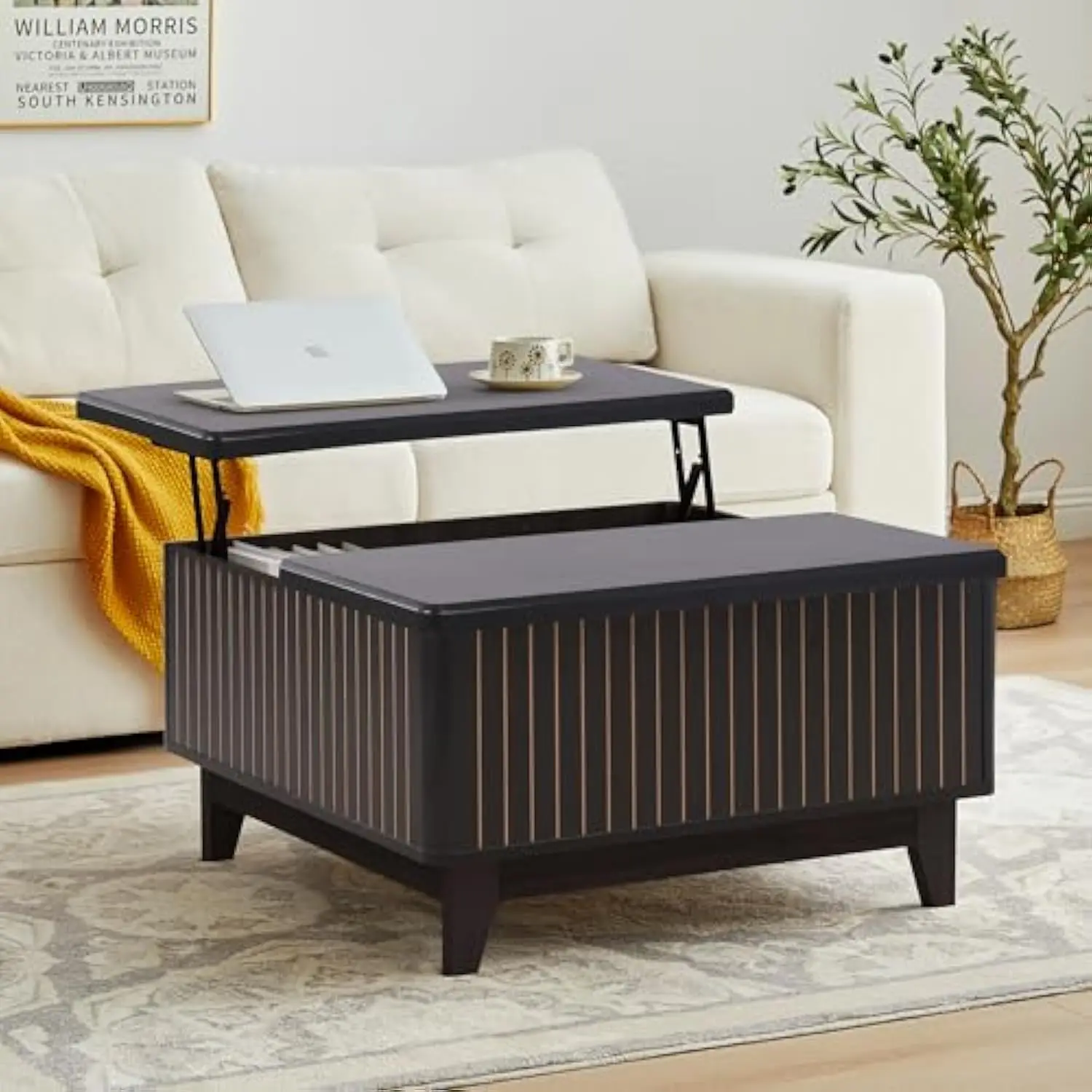 Lift Top Coffee Table, Square Coffee Table with Hidden Storage Compartment, Farmhouse Wood Center Table Dining Table for Living
Lift Top Coffee Table, Square Coffee Table with Hidden Storage Compartment, Farmhouse Wood Center Table Dining Table for Living