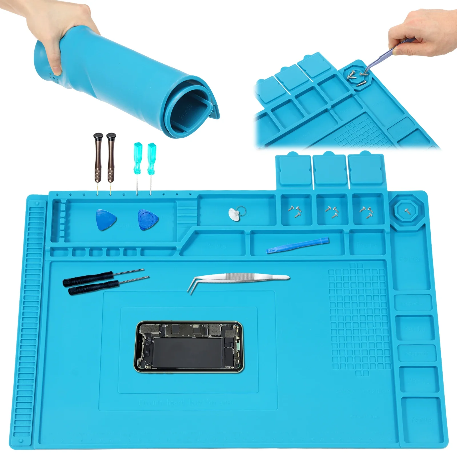 45x30cm Silicone Soldering Mat Heat Resistant Large Anti Static Magnetic Electronic Repair Work Mat Cell Phone Laptop Repair Pad
45x30cm Silicone Soldering Mat Heat Resistant Large Anti Static Magnetic Electronic Repair Work Mat Cell Phone Laptop Repair Pad