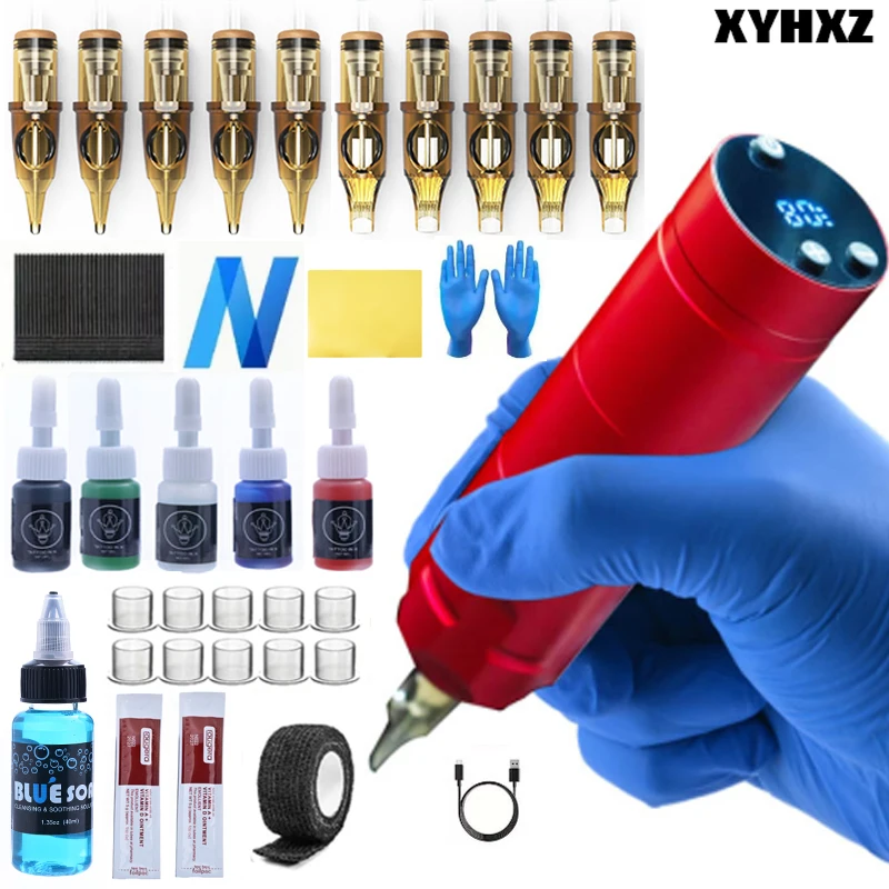 XYHXZ Complete Tattoo Kit - Wireless Pen with 1500mAh Battery, 20 Cartridge Needles, USB-C Charging, and More
XYHXZ Complete Tattoo Kit - Wireless Pen with 1500mAh Battery, 20 Cartridge Needles, USB-C Charging, and More