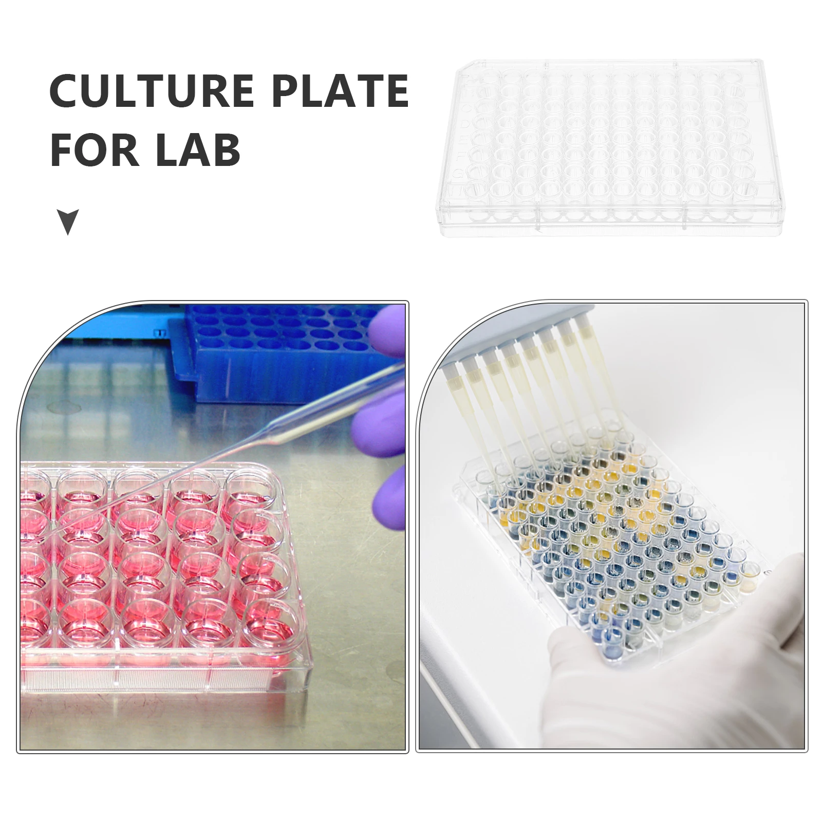96-well Culture Plate Transparent Plastic Laboratory Tissue Cell Plates Tray Lid Reusable For Lab Experiment Analysis
96-well Culture Plate Transparent Plastic Laboratory Tissue Cell Plates Tray Lid Reusable For Lab Experiment Analysis
