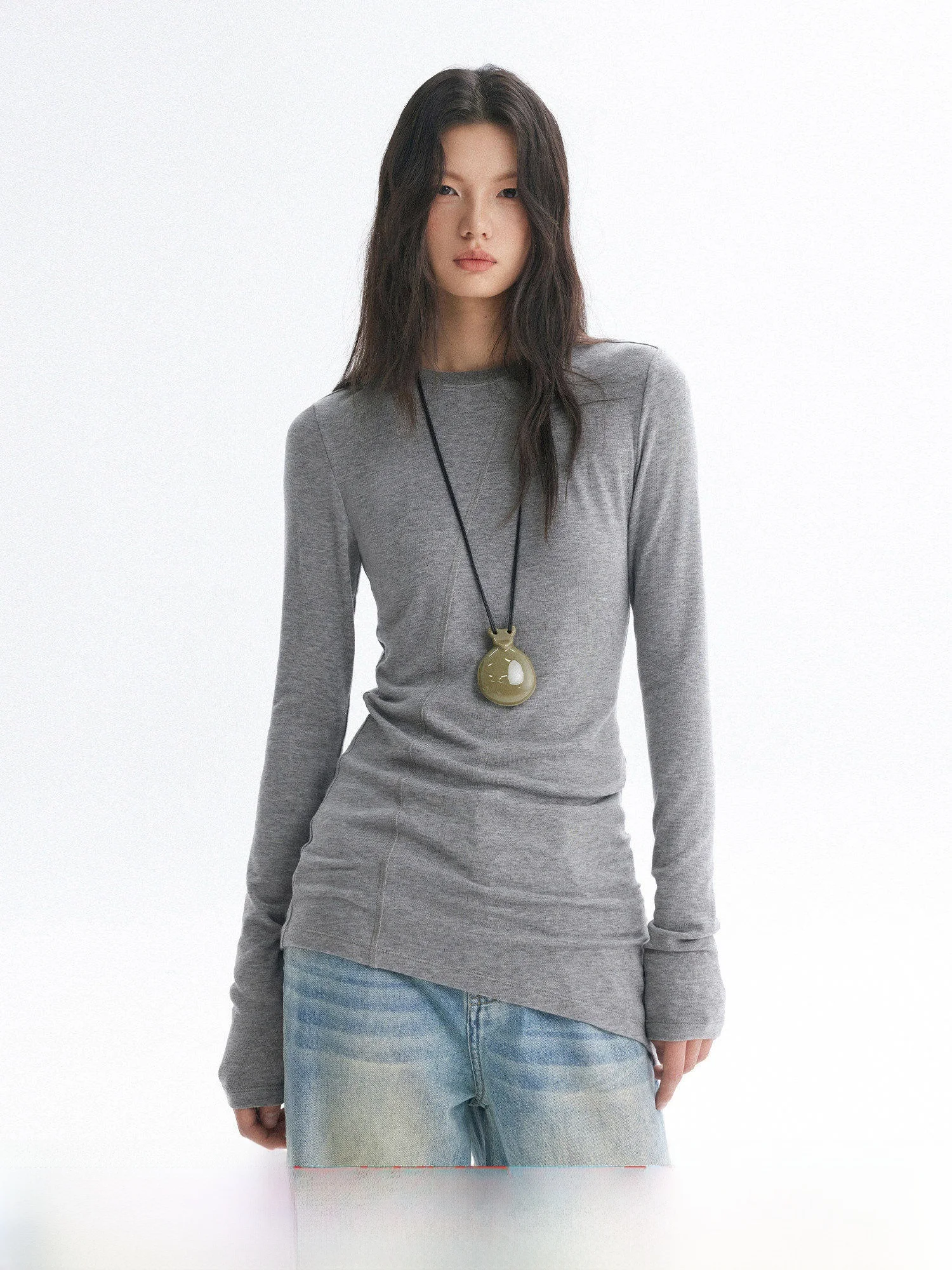 Casual ey Asymmetric Long Sve Women's T-irt Slim Fit Inner Wear Base irt Top Bymolycho Faionable Sling
Casual ey Asymmetric Long Sve Women's T-irt Slim Fit Inner Wear Base irt Top Bymolycho Faionable Sling