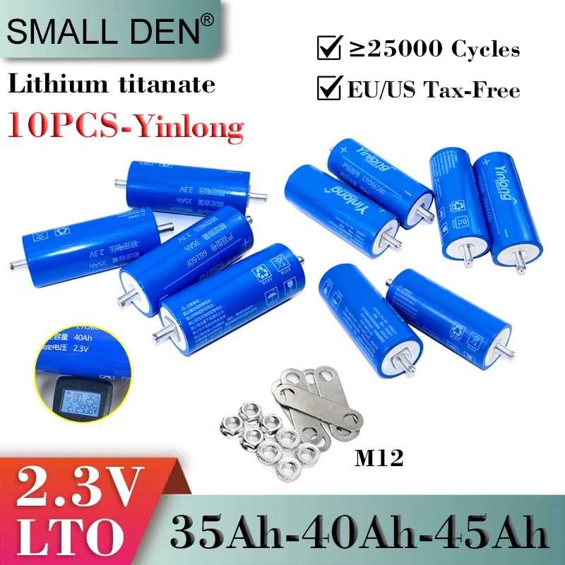 10PCS Original Yinlong 66160 2.3V 45Ah 40Ah 35Ah Lithium Titanate battery 20C LTO 25000cycles DIY E-boat Car starter Solar Light 
10PCS Original Yinlong 66160 2.3V 45Ah 40Ah 35Ah Lithium Titanate battery 20C LTO 25000cycles DIY E-boat Car starter Solar Light