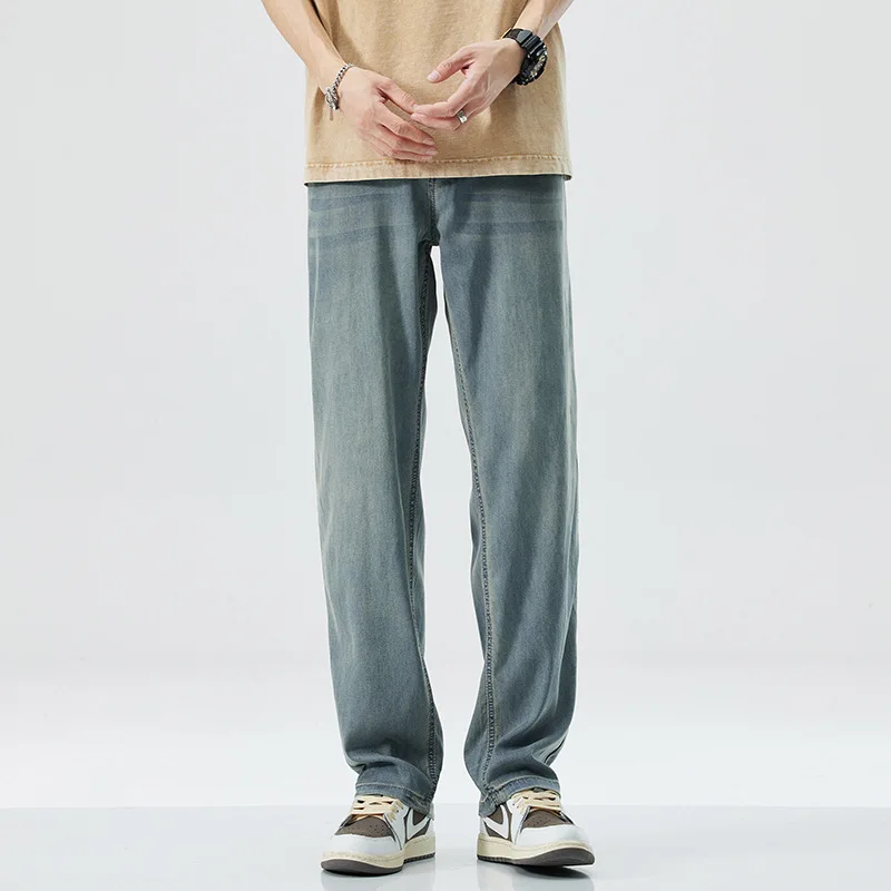 Tencel denim pants men's summer lightweight loose straight tube high-end soft 2025 trend cool and versatile wide legs
Tencel denim pants men's summer lightweight loose straight tube high-end soft 2025 trend cool and versatile wide legs