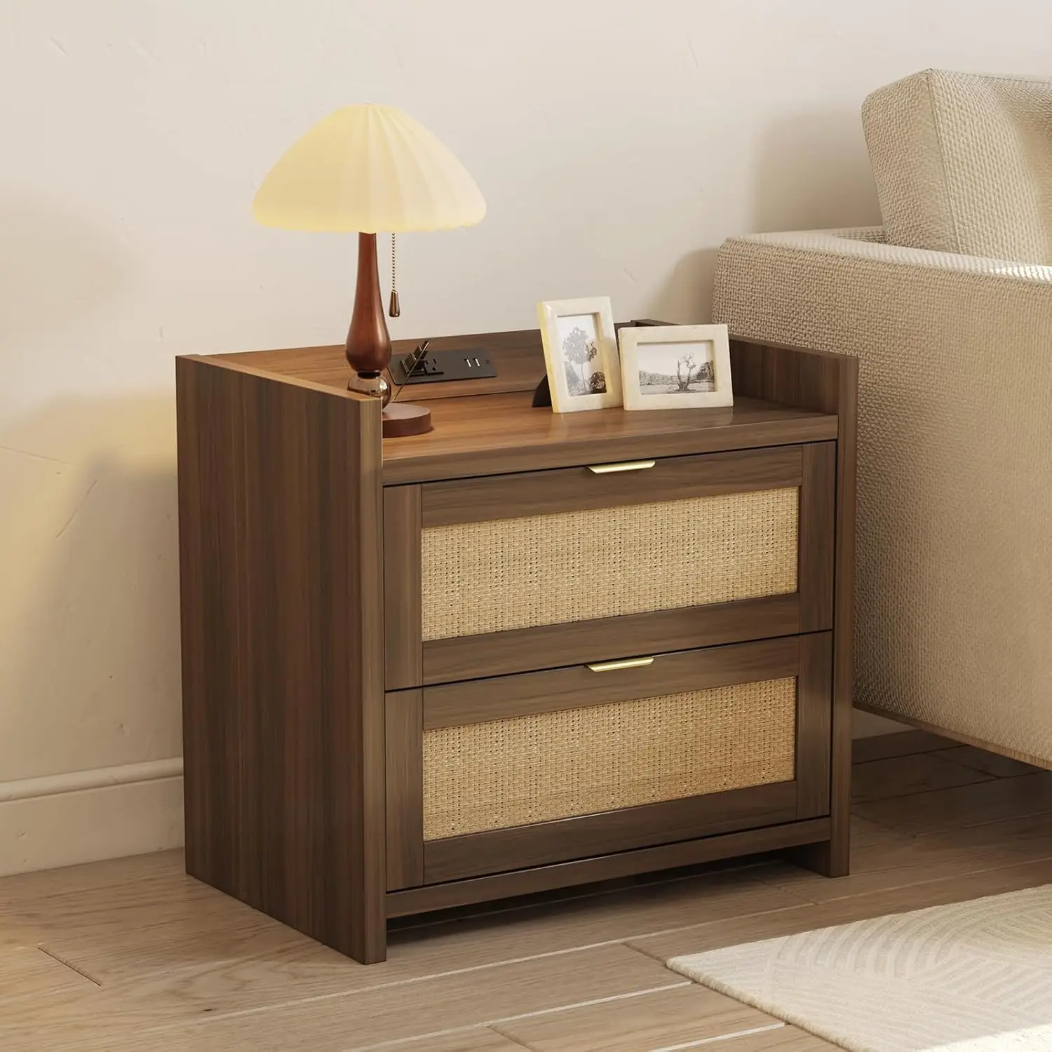 Nightstand With 2 Storage Drawers, End Table With Charging Station, Modern Night Stand With, Customized
Nightstand With 2 Storage Drawers, End Table With Charging Station, Modern Night Stand With, Customized