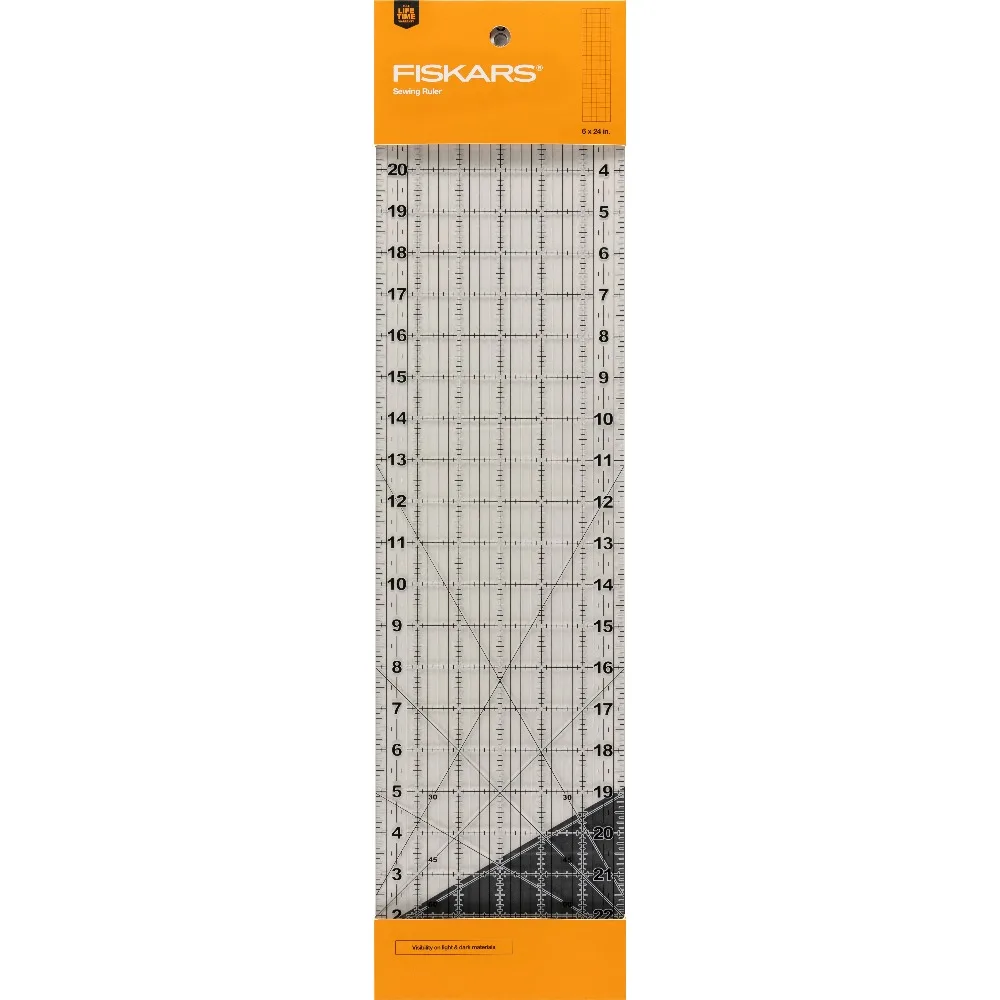 Clear Sewing Ruler and Measuring Tool 6 Inch by 24 Inch Single Piece Quilting Ruler Acrylic Pattern for Fabric Craft Cutting
Clear Sewing Ruler and Measuring Tool 6 Inch by 24 Inch Single Piece Quilting Ruler Acrylic Pattern for Fabric Craft Cutting