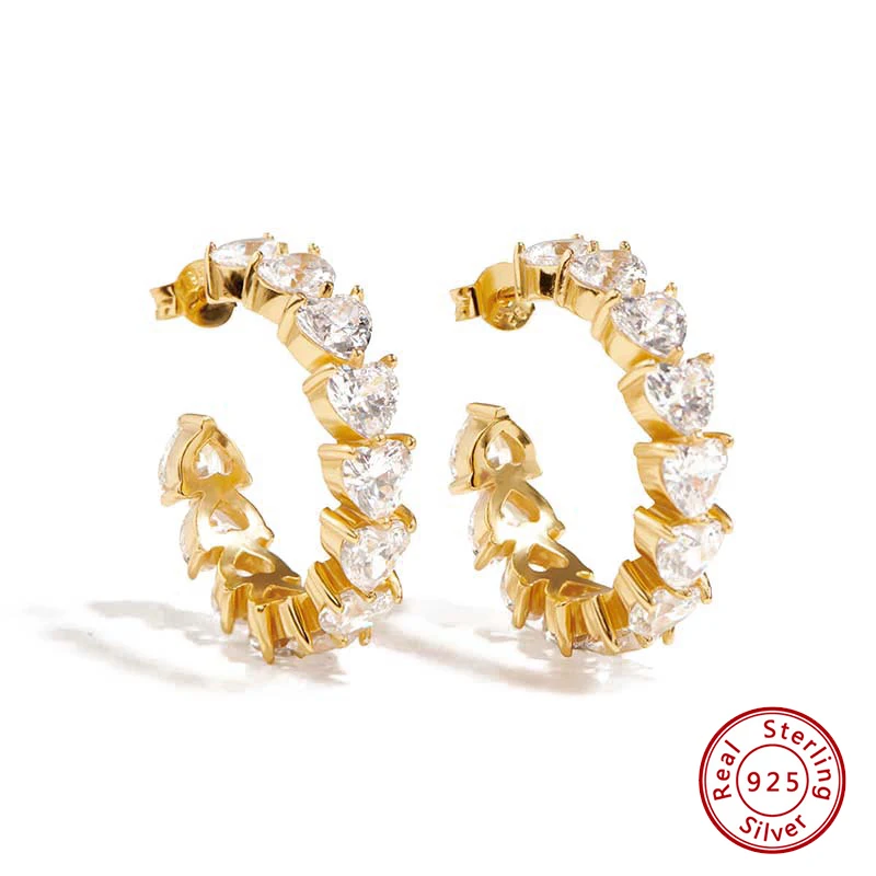 925 Sterling Silver Earrings Original Certified Heart Shaped Zircon Earrings Stud Earrings For Women Luxury Jewelry Gold Earring
925 Sterling Silver Earrings Original Certified Heart Shaped Zircon Earrings Stud Earrings For Women Luxury Jewelry Gold Earring