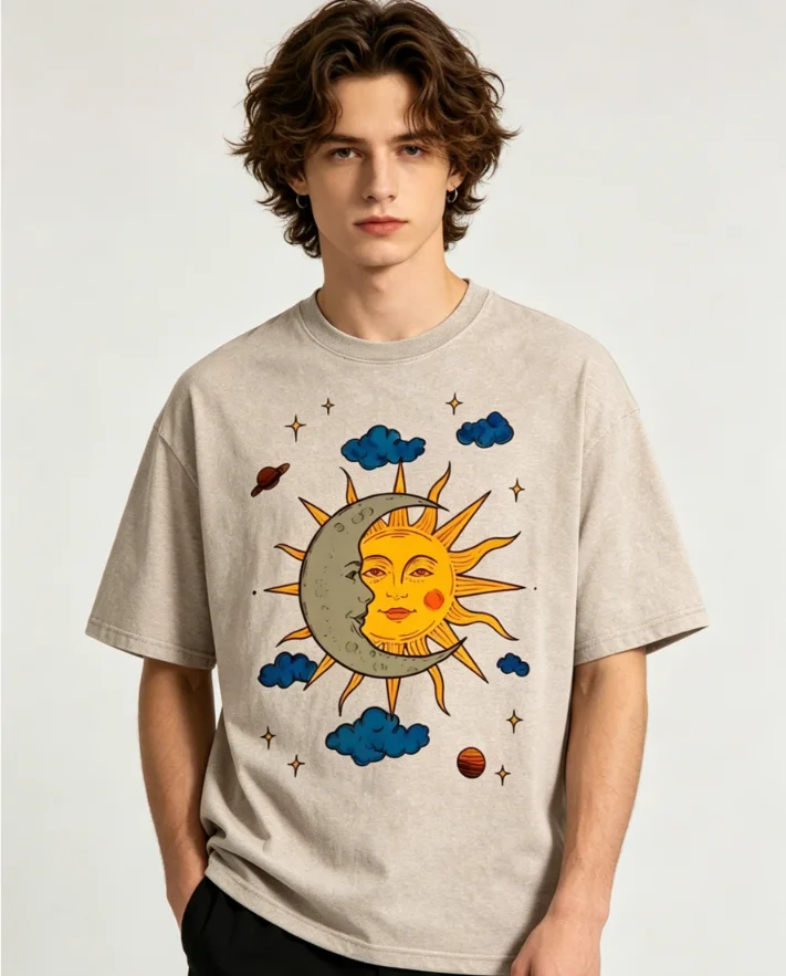 Men Sun Moon Graphic Printed T-shirt Retro Washed Oversized Short Sleeve Top Vintage Casual Streetwear Loose Tees Summer Fashion
Men Sun Moon Graphic Printed T-shirt Retro Washed Oversized Short Sleeve Top Vintage Casual Streetwear Loose Tees Summer Fashion