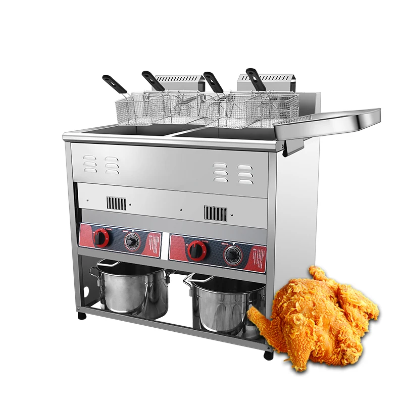 Stainless Steel French Fries Machine 2 Tank 2 Basket Commercial Potato Chip Fryer Gas Deep Fryer
Stainless Steel French Fries Machine 2 Tank 2 Basket Commercial Potato Chip Fryer Gas Deep Fryer