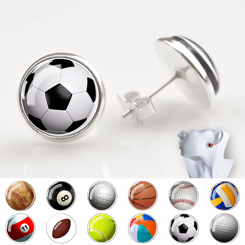 Personalized Soccer Earrings for Women Sports Ball Golf Billiard Volleyball Creative Silver Plated Earrings Simple Women Jewelry
Personalized Soccer Earrings for Women Sports Ball Golf Billiard Volleyball Creative Silver Plated Earrings Simple Women Jewelry