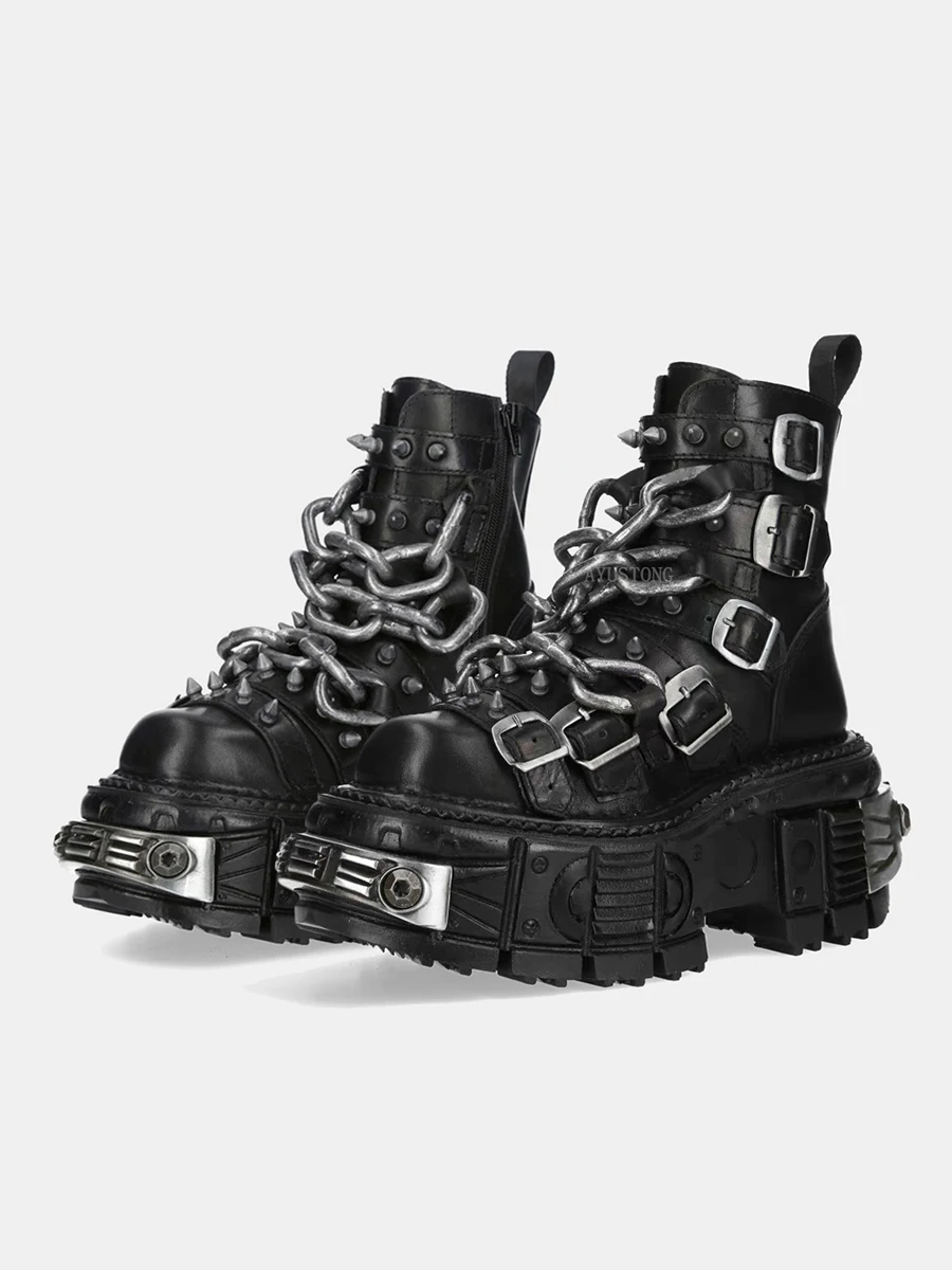 2025 Gothic Women's Chain Thick Heel Heightened Handsome Dark Punk Locomotive Short Boots 8cm Tide
2025 Gothic Women's Chain Thick Heel Heightened Handsome Dark Punk Locomotive Short Boots 8cm Tide