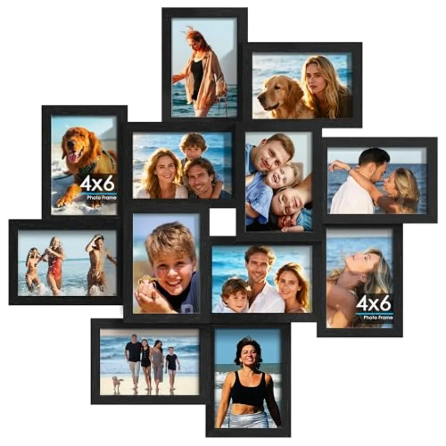 4x6 Collage Picture Frames, 12-Pack Solid Wood Photo Frame, Picture Frames Collage Wall Decor, Set with Glass Front, Assembly R
4x6 Collage Picture Frames, 12-Pack Solid Wood Photo Frame, Picture Frames Collage Wall Decor, Set with Glass Front, Assembly R
