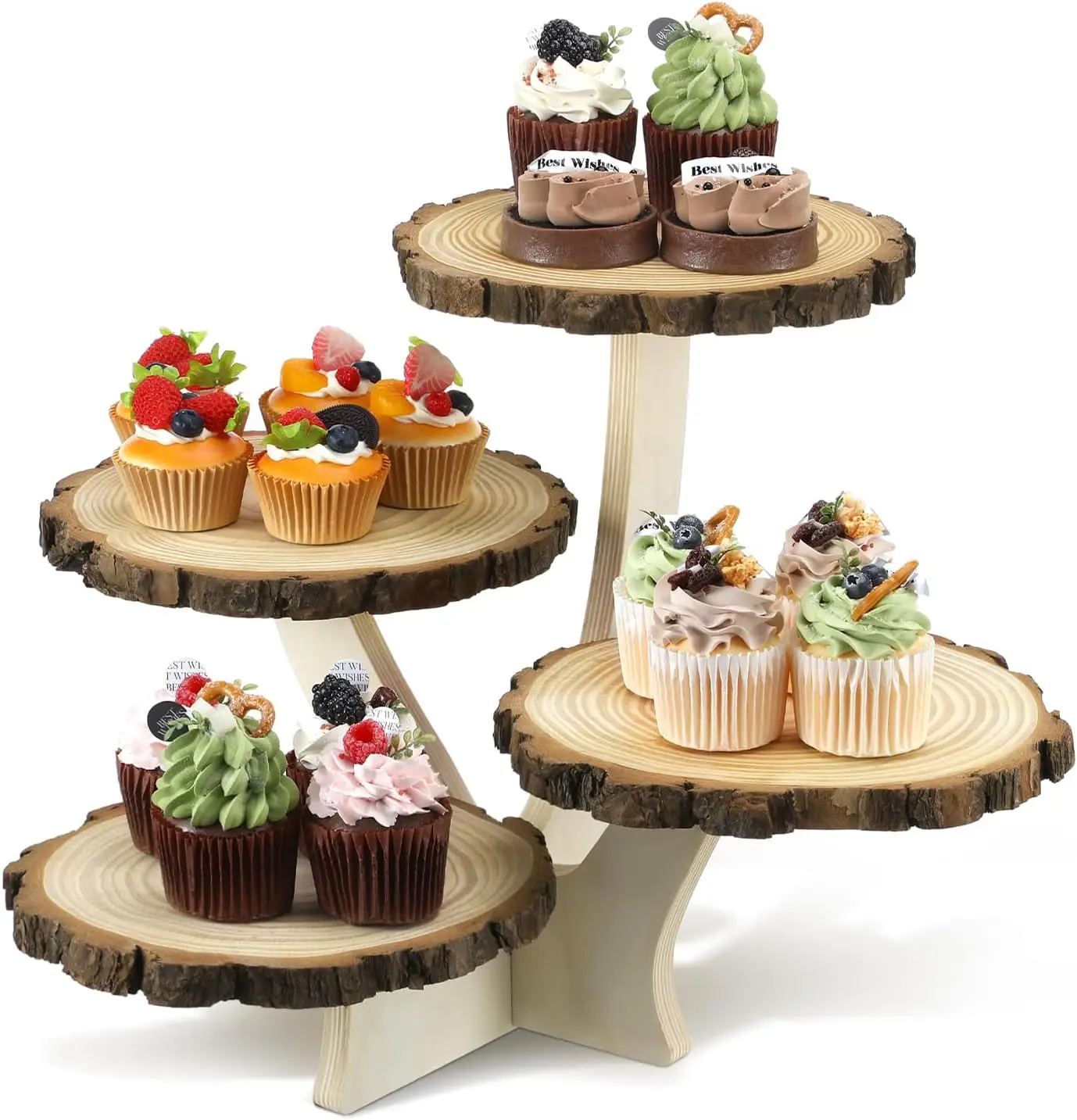 Natural Wood Cupcake Stand 4 Tier Round Dessert Tower Holder Wooden Tiered Cake Display Centerpiece Storage Rack Organizer For Birthday Wedding Baby Shower Party
Natural Wood Cupcake Stand 4 Tier Round Dessert Tower Holder Wooden Tiered Cake Display Centerpiece Storage Rack Organizer For Birthday Wedding Baby Shower Party