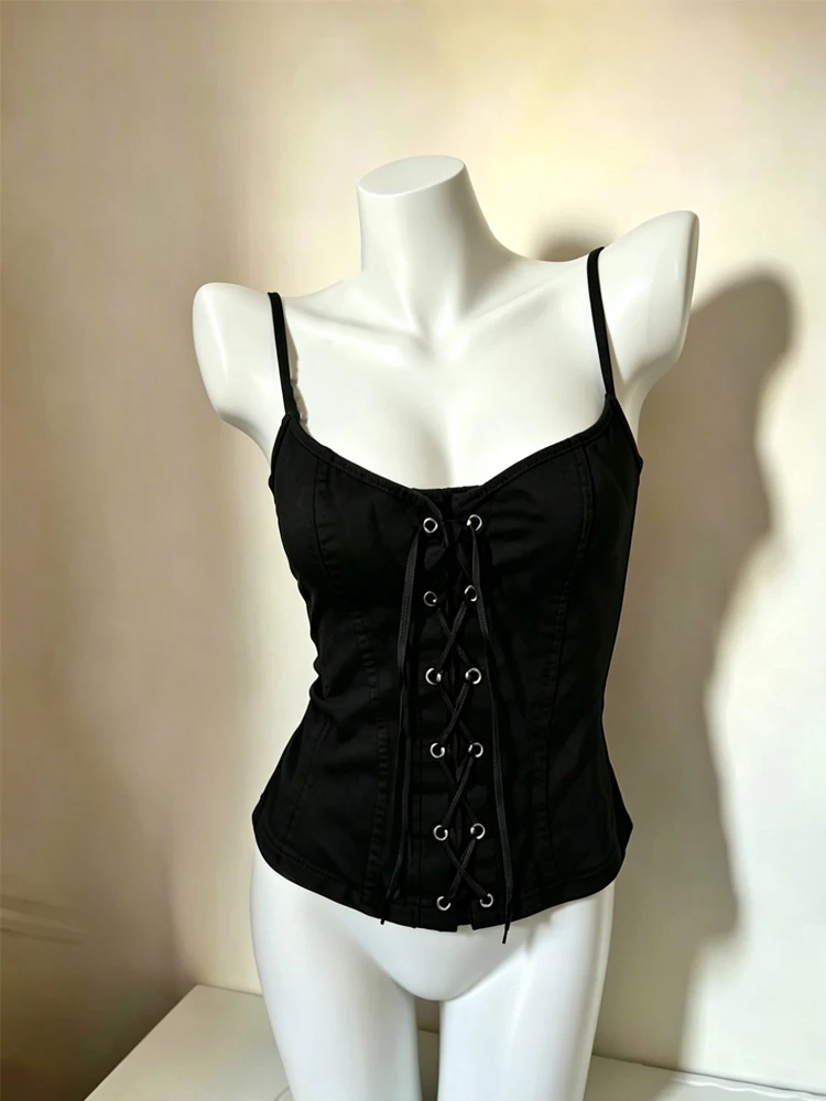 Spicy girl style hanging neck double rope camisole, summer slim fit, backless, tight fitting, short cut, navel exposed top for w
Spicy girl style hanging neck double rope camisole, summer slim fit, backless, tight fitting, short cut, navel exposed top for w