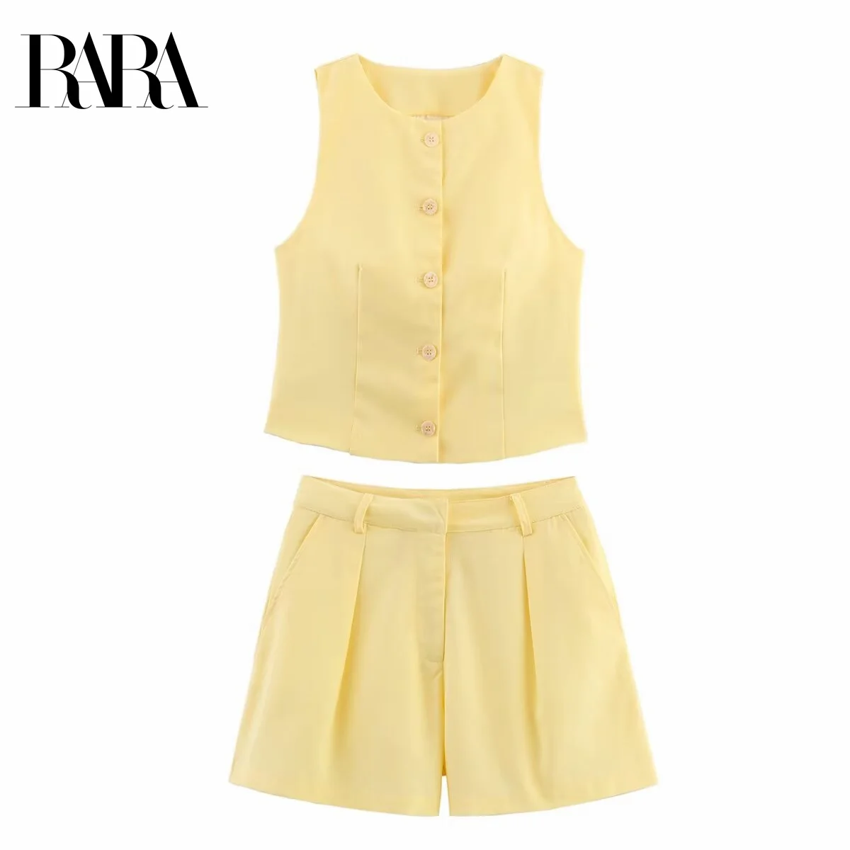 RARA2025 new summer women's clothing casual simple versatile fashion round neck sleeveless vest top + high waist shorts
RARA2025 new summer women's clothing casual simple versatile fashion round neck sleeveless vest top + high waist shorts