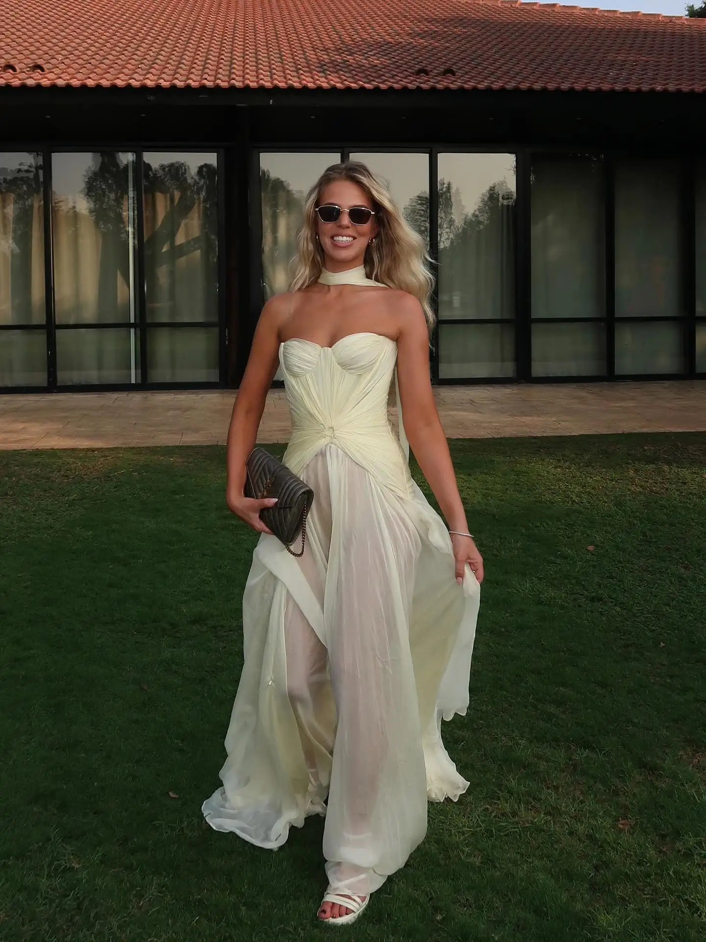 Elegant Light Yellow Evening Dresses Sweetheart Chiffon A Line Vestidos Para Mujer Dresses For Special Event Customized
Elegant Light Yellow Evening Dresses Sweetheart Chiffon A Line Vestidos Para Mujer Dresses For Special Event Customized