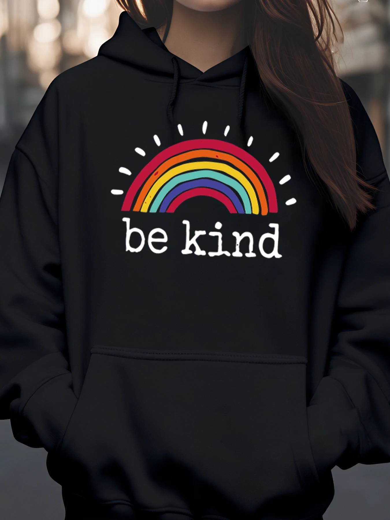 Толстовка с принтом Rainbow Be Kind для женщин, повседневная одежда, повседневная одежда, уличная одежда унисекс
Толстовка с принтом Rainbow Be Kind для женщин, повседневная одежда, повседневная одежда, уличная одежда унисекс