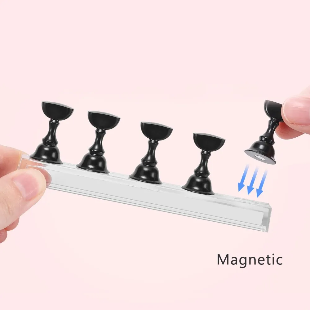 Magnetic Acrylic Nail Art Display Stand Holder for Practice Painting Nail Tips with Double-sided Tape Salon DIY Manicure Training Supplies Black
Magnetic Acrylic Nail Art Display Stand Holder for Practice Painting Nail Tips with Double-sided Tape Salon DIY Manicure Training Supplies Black